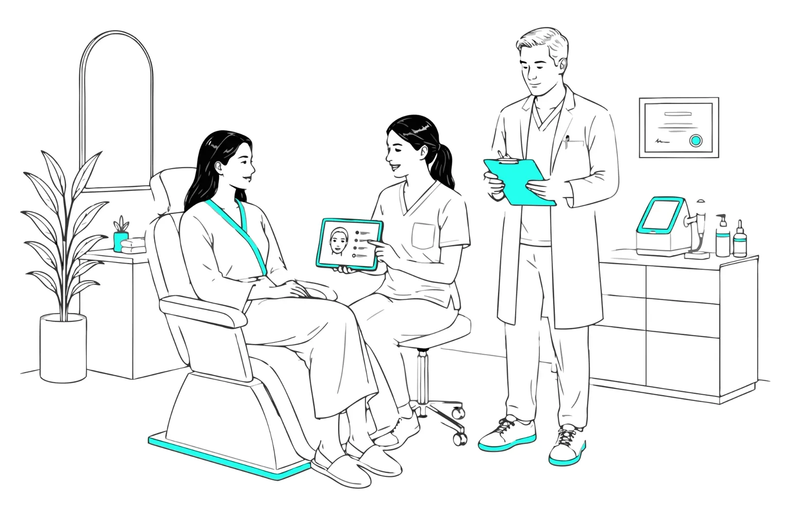 Modern wellness and aesthetics clinic environment
